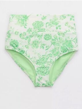 🌻NEW w/tag Aerie Banded High Waisted Bikini Bottom Celebrity Green Swimwear M